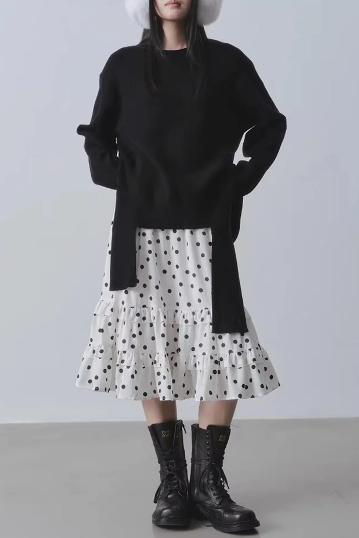 Black Irregular Sweater