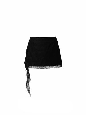 Black Lace One-Shoulder Set-Up