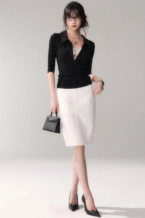 Black Lace Patchwork Top