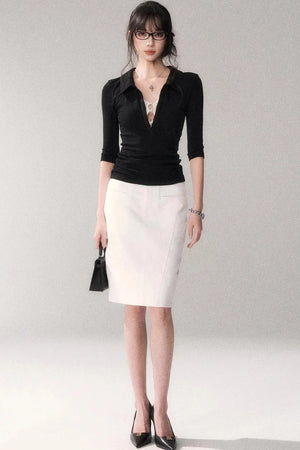 Black Lace Patchwork Top