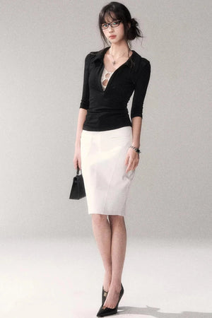 Black Lace Patchwork Top