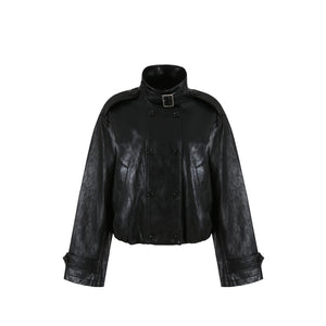 Black Matte Leather Jacket