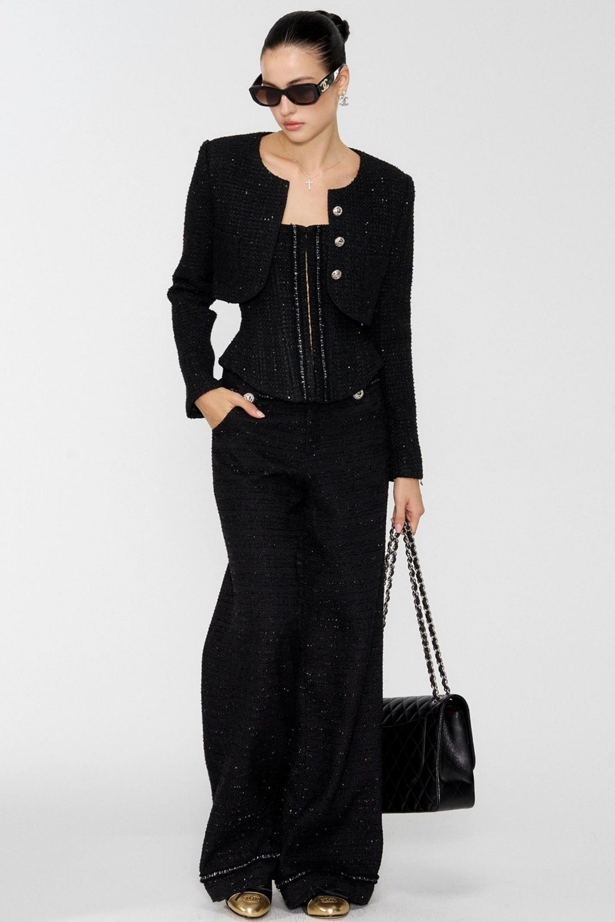 Black Moonlight Wool Coat Set-Up