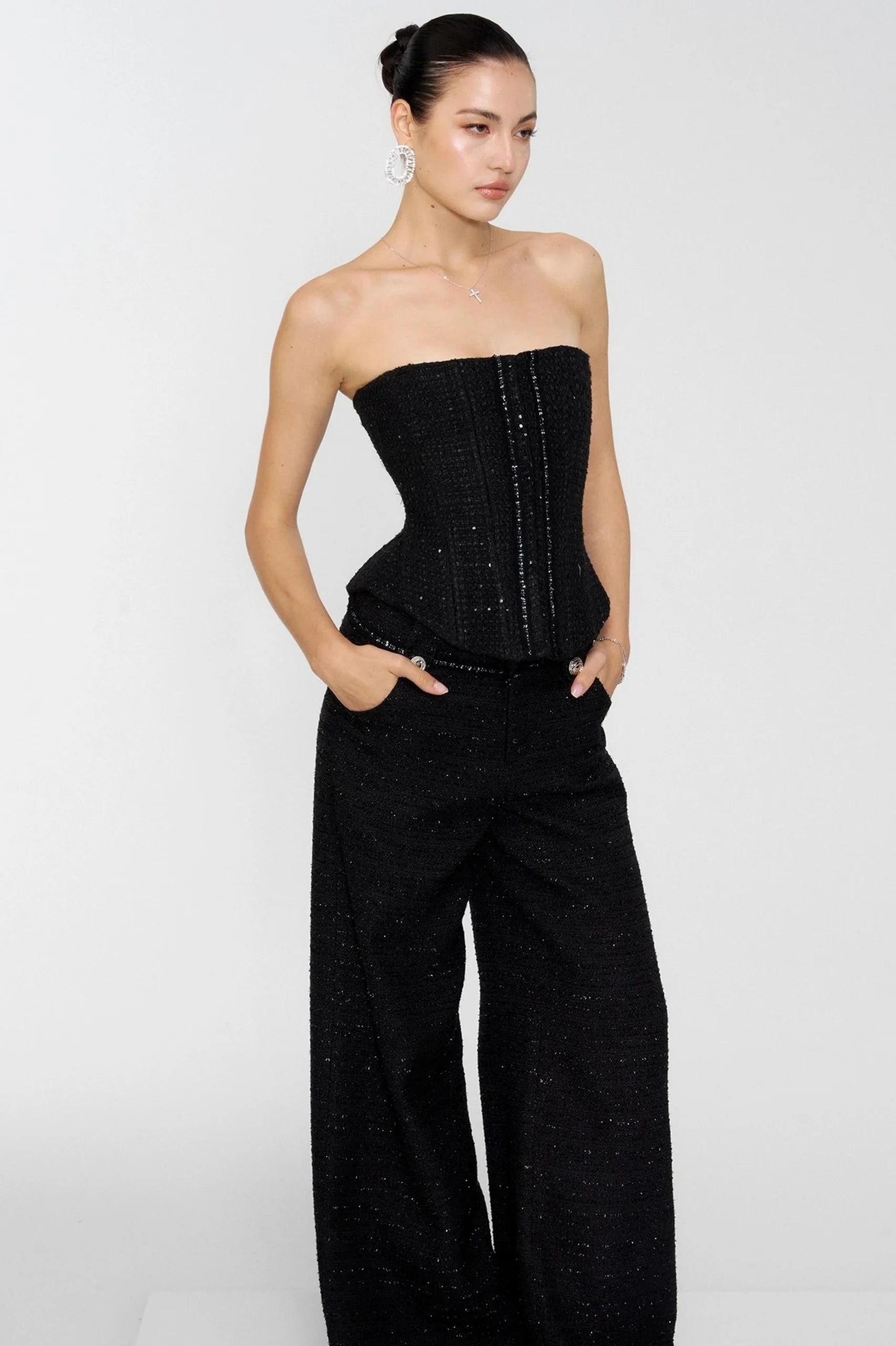 Black Moonlight Wool Coat Set-Up