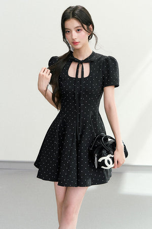 Black Polka Dot Puffy Dress