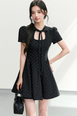 Black Polka Dot Puffy Dress