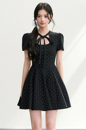Black Polka Dot Puffy Dress