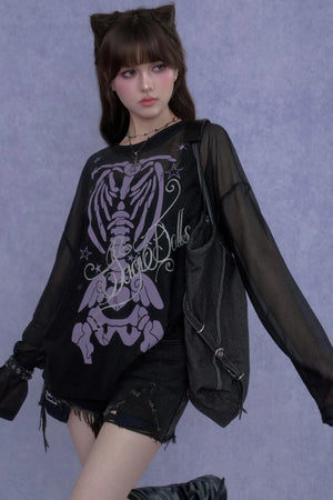 Black & Purple Mesh Cover-Up Set-Up
