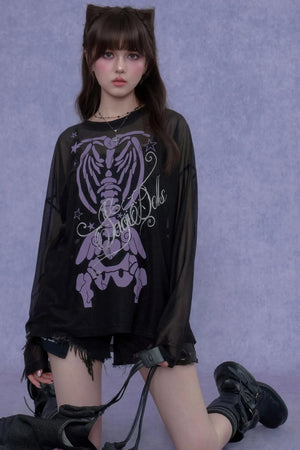 Black & Purple Mesh Cover-Up Set-Up