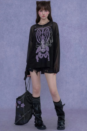 Black & Purple Mesh Cover-Up Set-Up