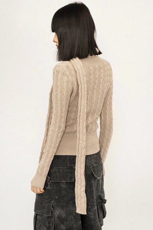 Black Ribbon Knit Top