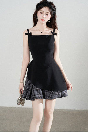 Black Ruffle Spaghetti Dress