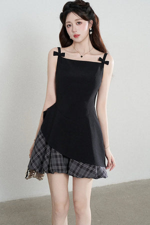 Black Ruffle Spaghetti Dress