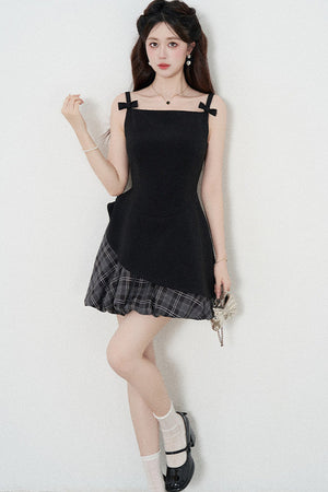 Black Ruffle Spaghetti Dress