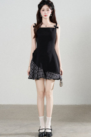 Black Ruffle Spaghetti Dress