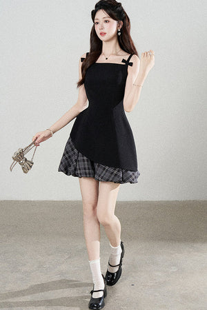 Black Ruffle Spaghetti Dress