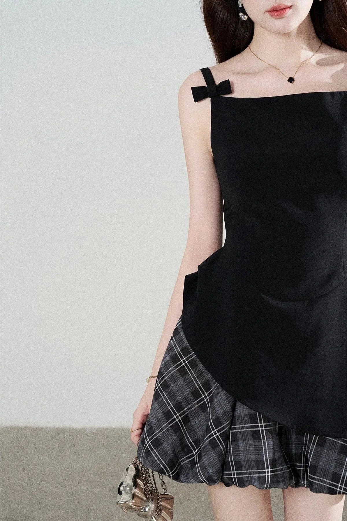 Black Ruffle Spaghetti Dress
