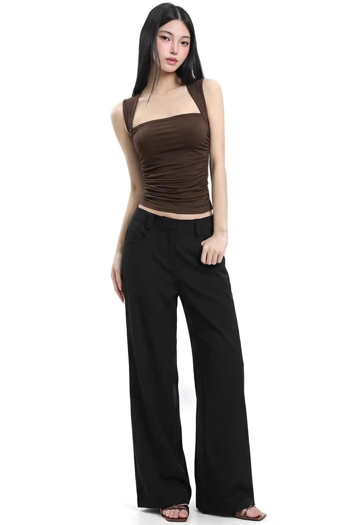 Black Slim-Fit Sports Top