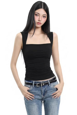 Black Slim-Fit Sports Top
