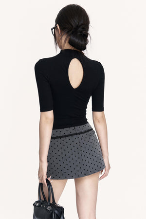 Black Small Turtleneck Top