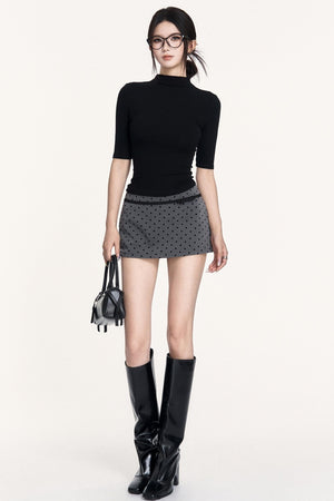 Black Small Turtleneck Top