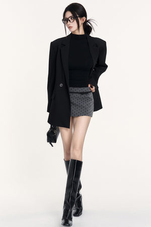 Black Small Turtleneck Top