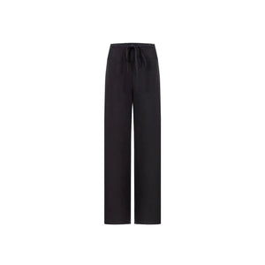 Black Straight-Leg Flared Pants