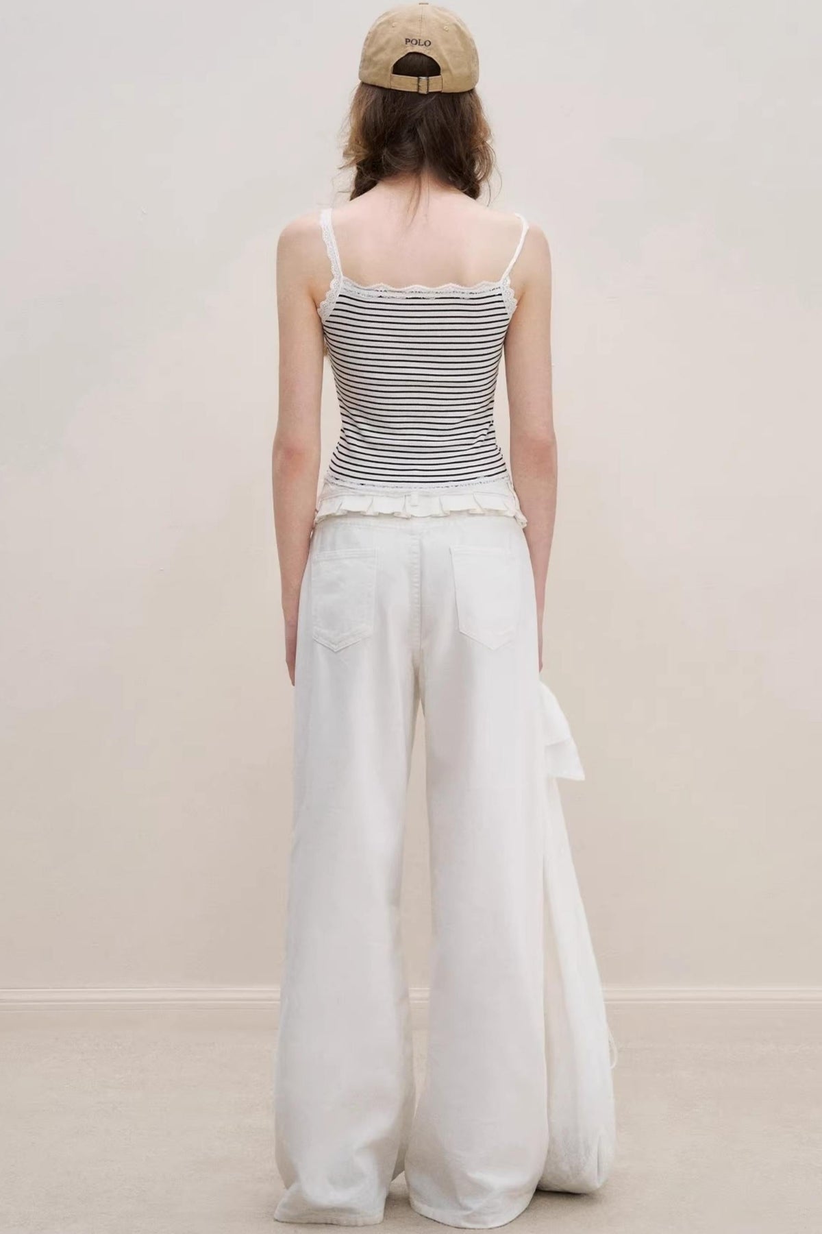 Black Stripe Lace Camisole