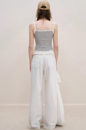 Black Stripe Lace Camisole