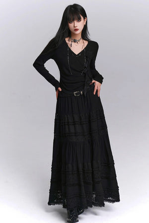 Black V-Neck Top