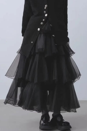 Black Veil Mesh Skirt