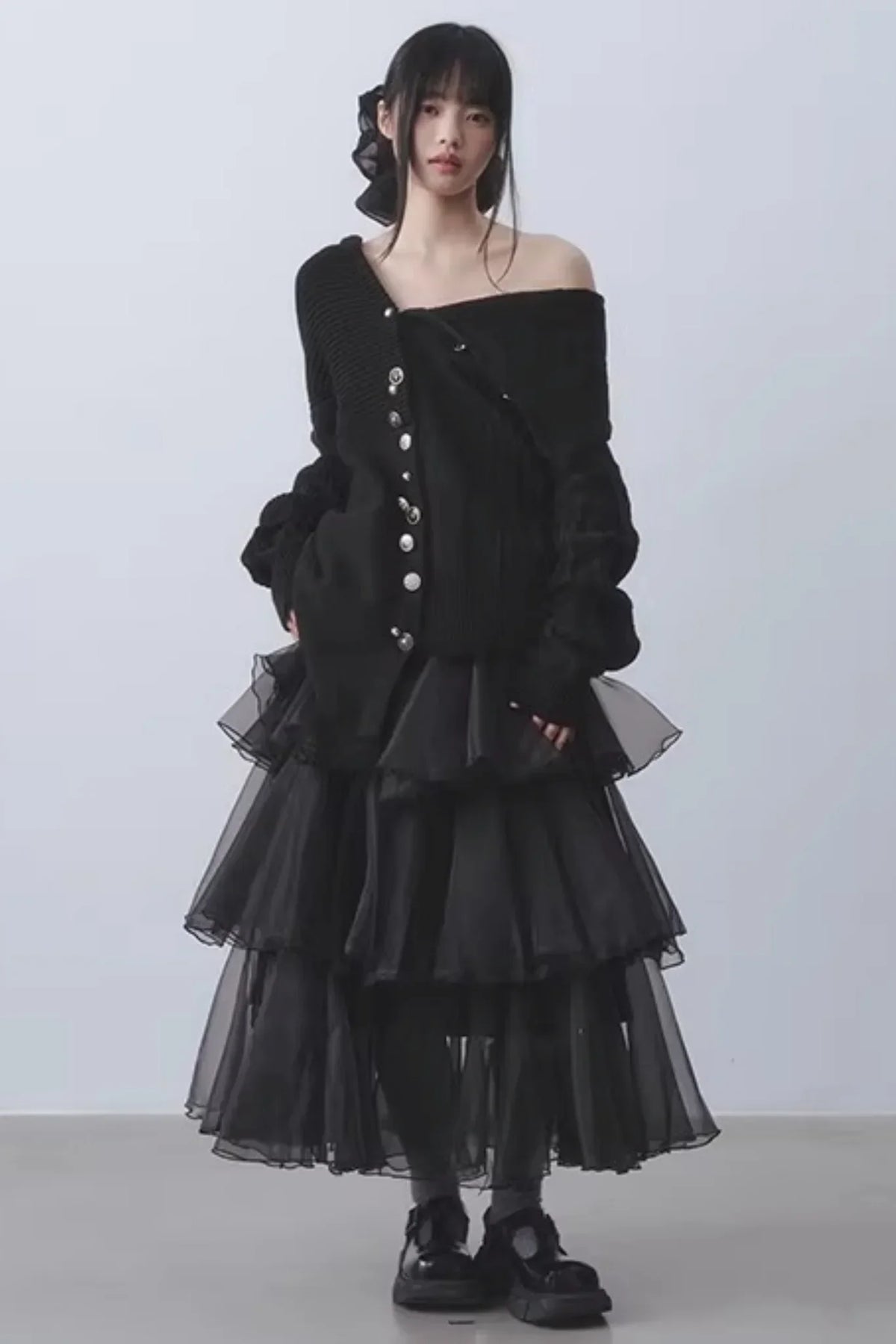 Black Veil Mesh Skirt