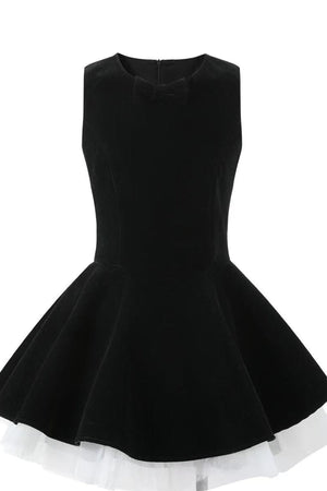 Black Velvet Dress with Shirt Set-Up