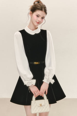 Black Velvet Sleeveless Tank Dress
