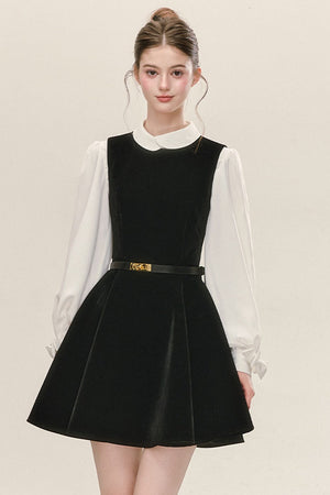 Black Velvet Sleeveless Tank Dress