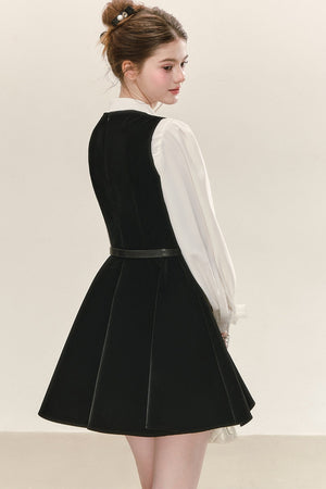 Black Velvet Sleeveless Tank Dress