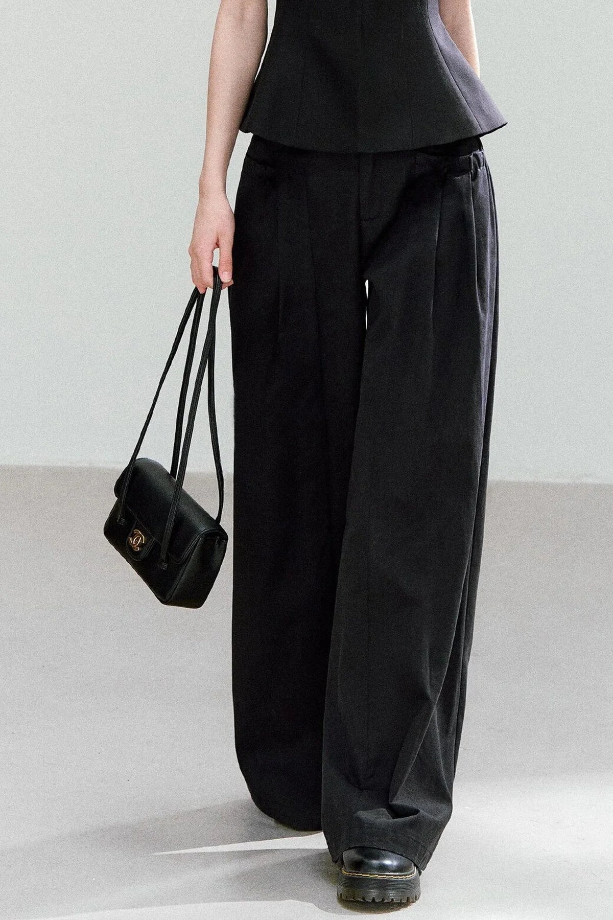 Black White Color Block Camisole Top and Pants Set-Up