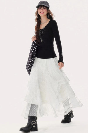 Black-White Knit Sweater