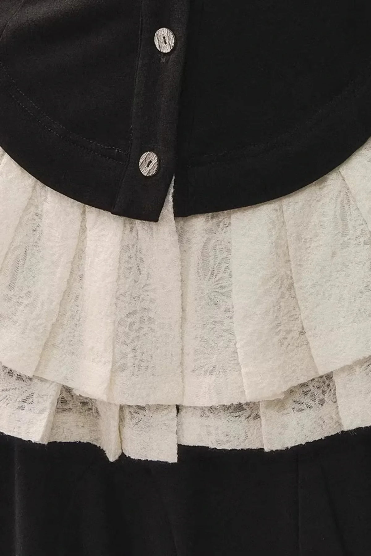 Black Wool Lace Top & Skirt Set-Up