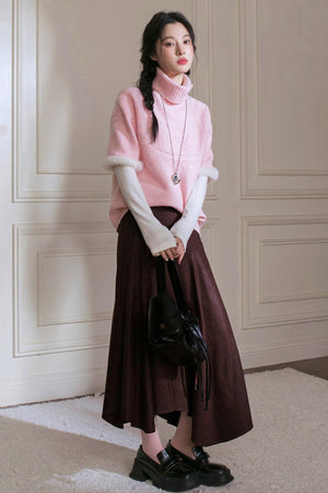 Blended Texture Irregular Skirt