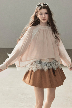 Blooming Cherry Blossom Lace Blouse