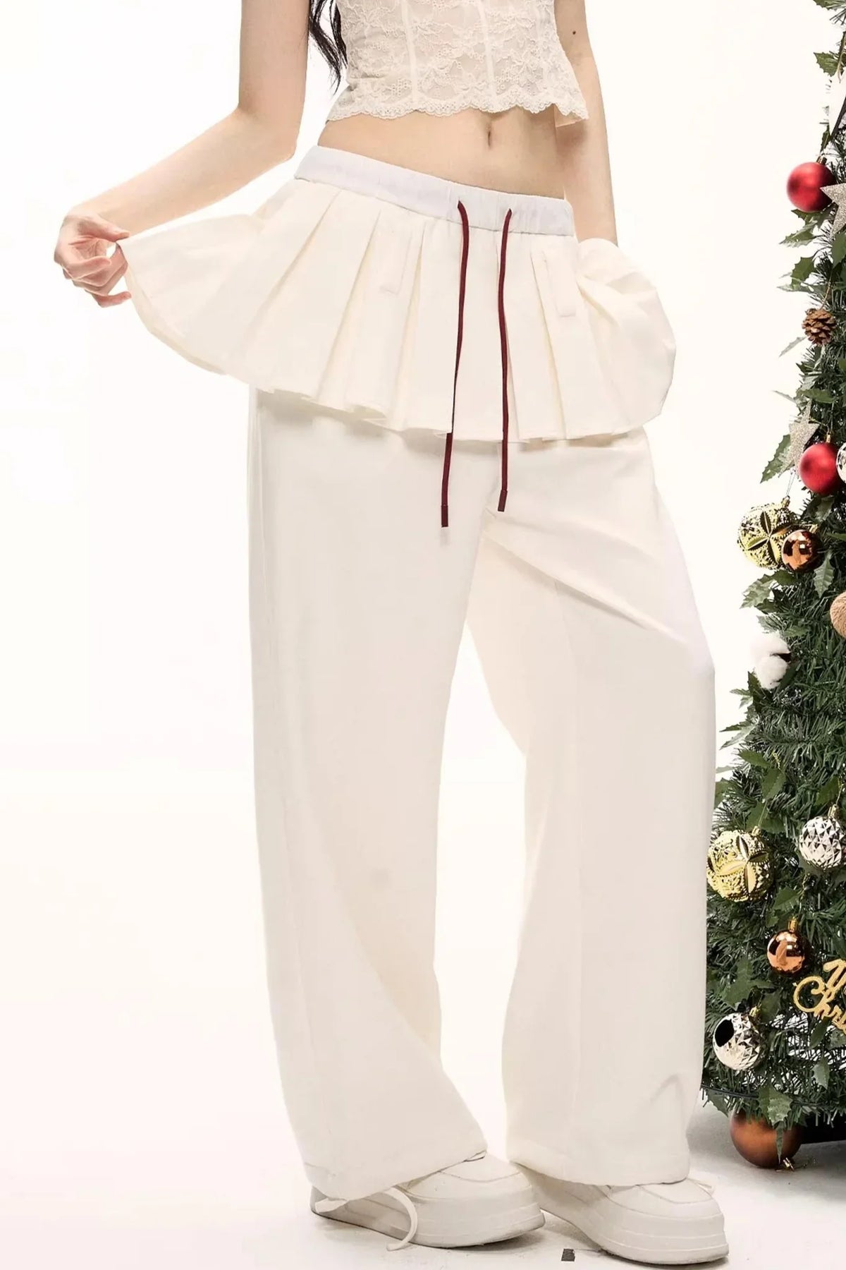 Blooming Wool Pleated Pants