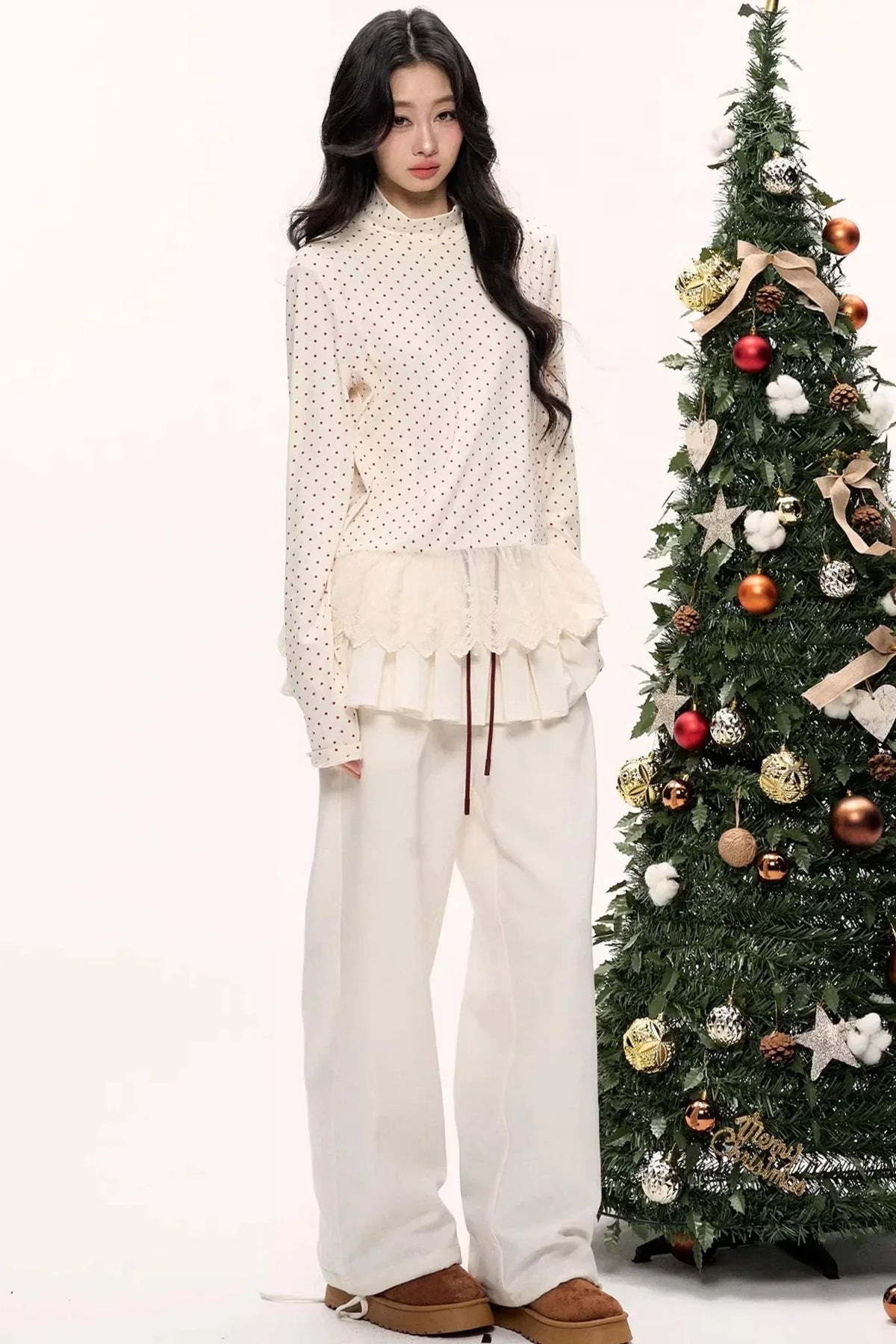 Blooming Wool Pleated Pants