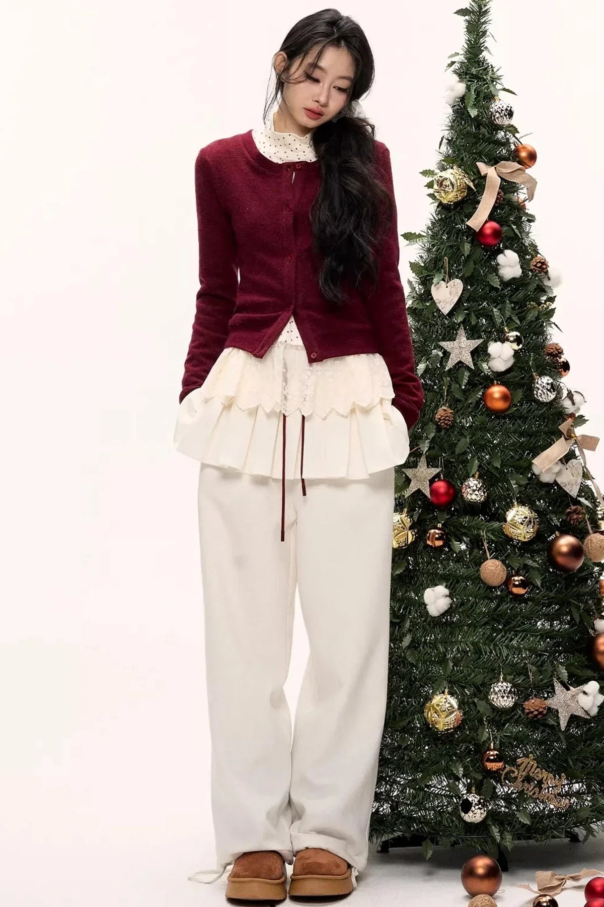 Blooming Wool Pleated Pants