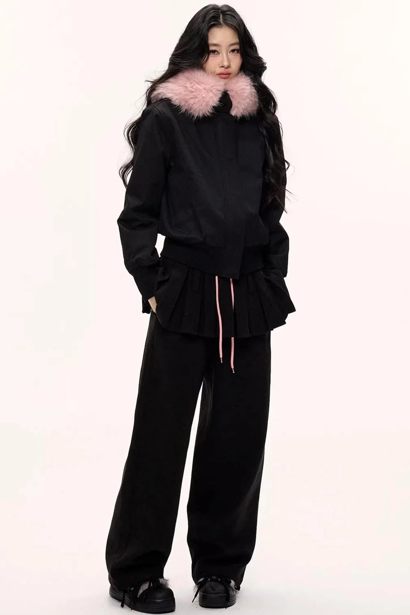 Blooming Wool Pleated Pants