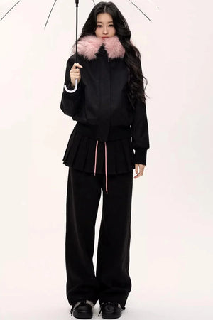 Blooming Wool Pleated Pants