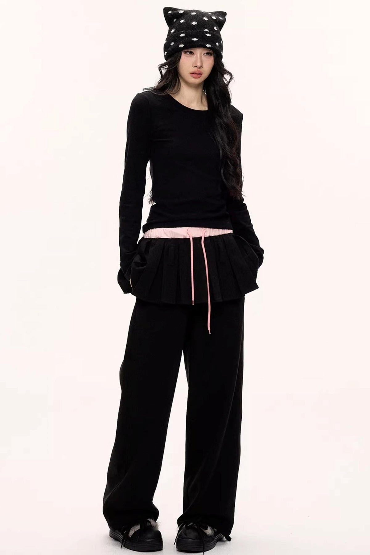 Blooming Wool Pleated Pants