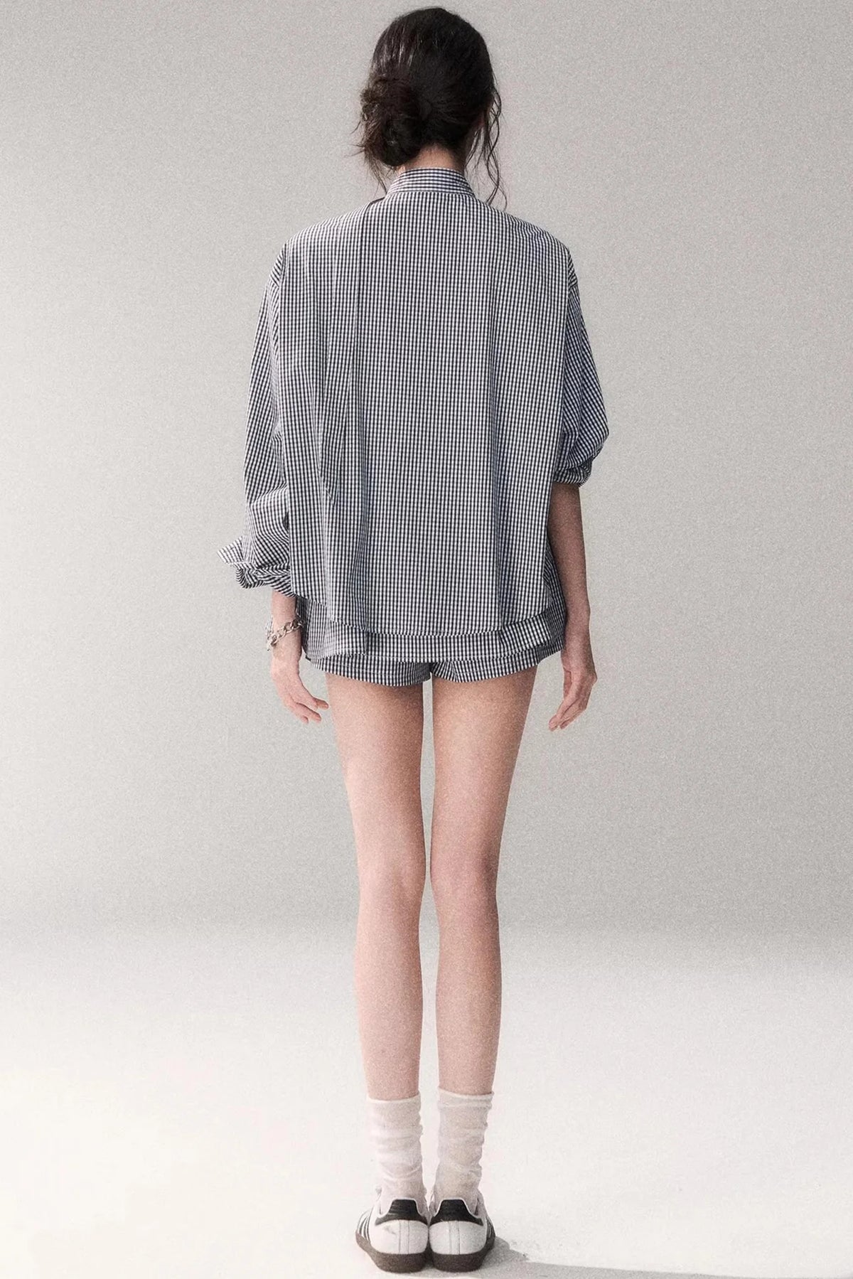 Blue Check Lace Shirt Set-Up