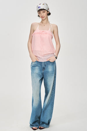 Blue Distressed Baggy Jeans