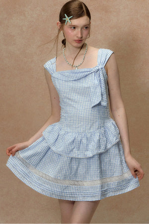 Blue Fairy Plaid Dress